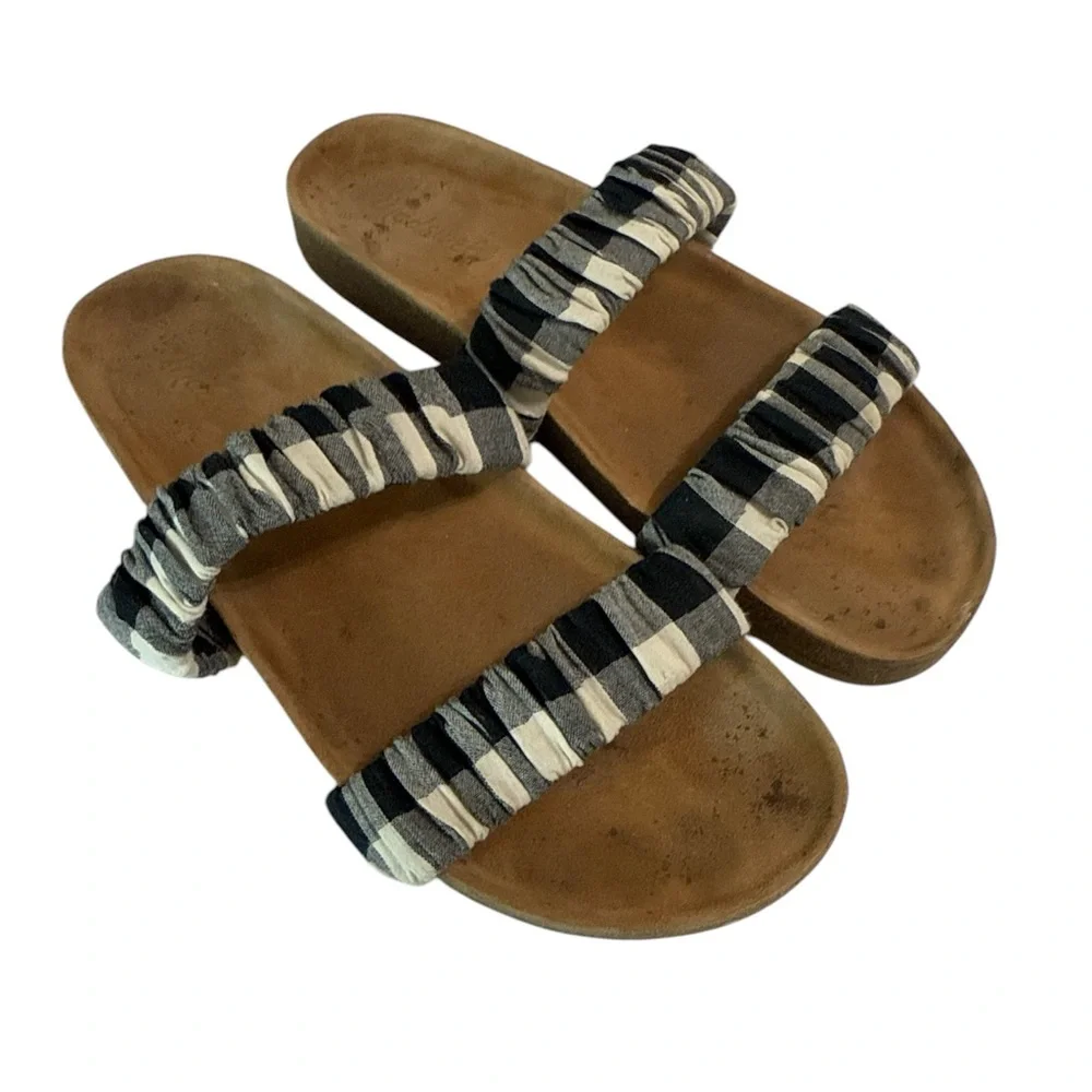 Madewell Loretta Gingham Check Slide Sandals size 8‎